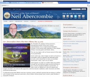 Gov. Abercrombie's Official State of Hawaii Site